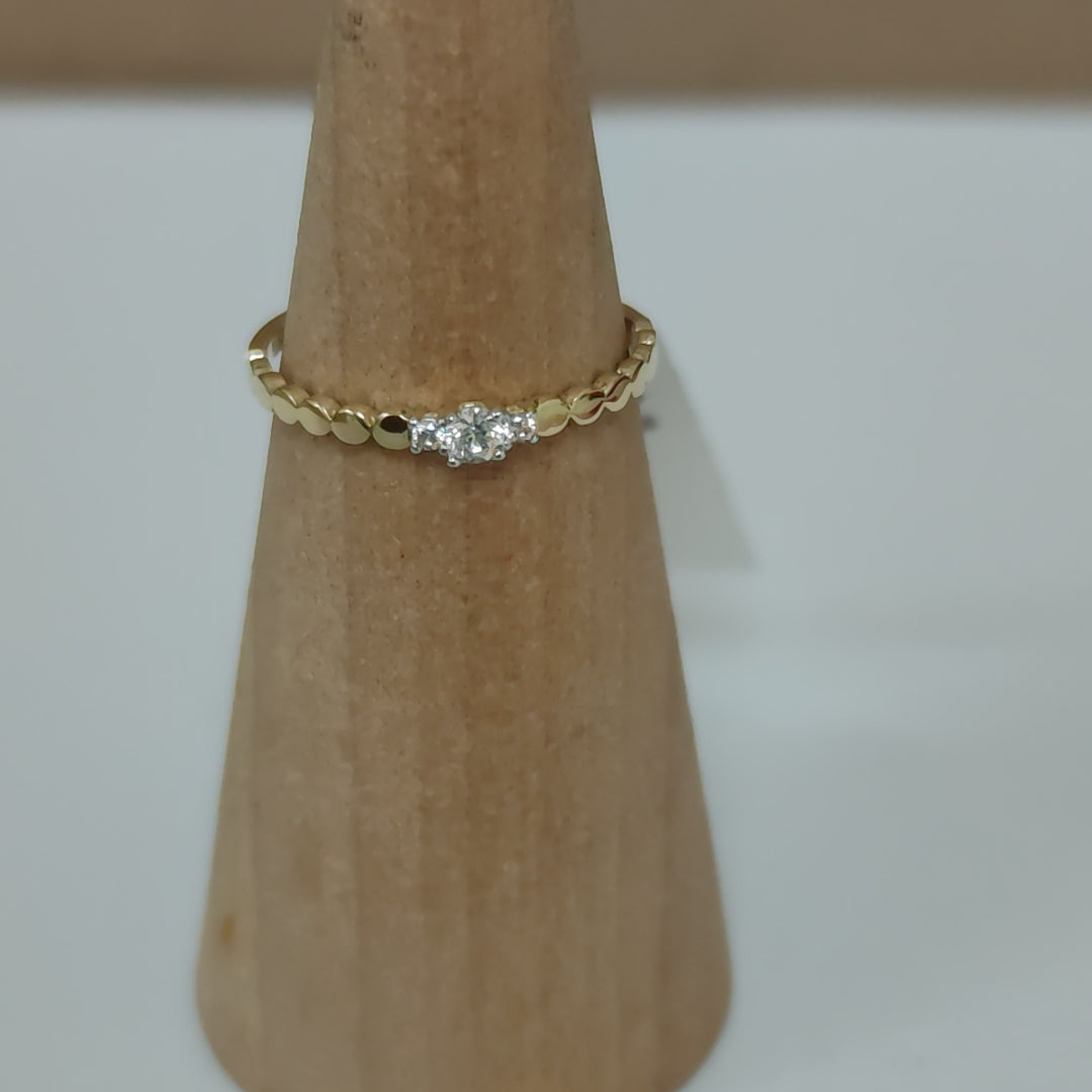 ANILLO ANILLITO C CIRCONIAS 14K 8 TALLA 1 GR (NUEVO)