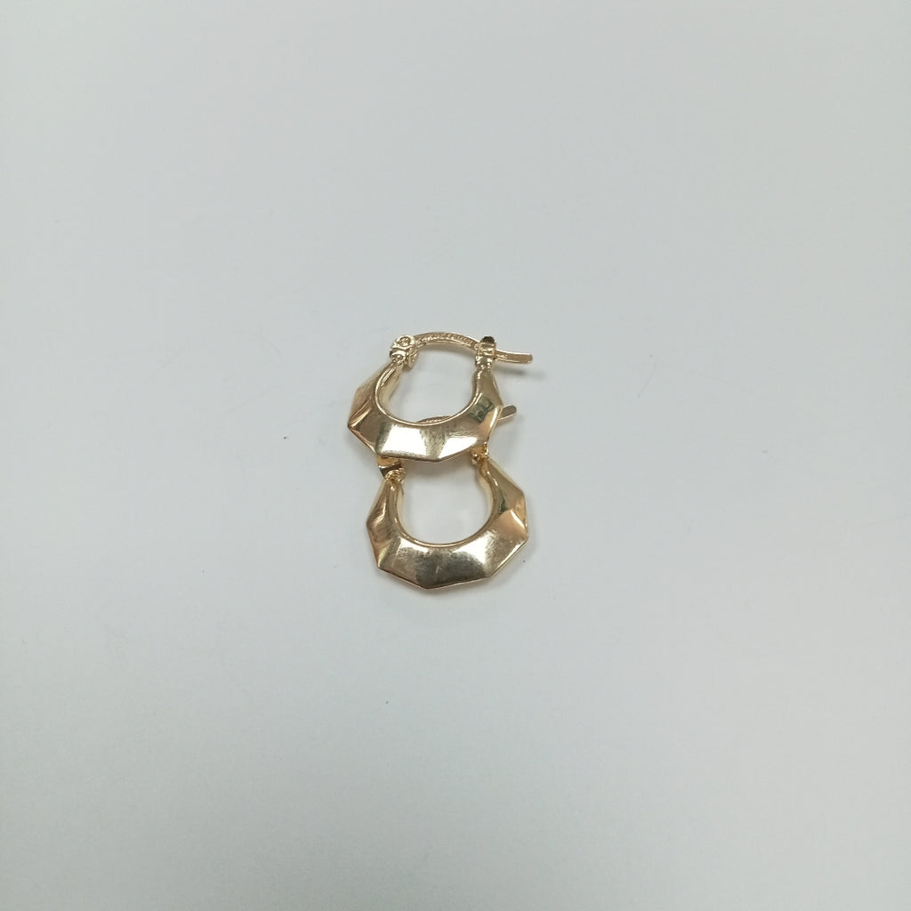 ARETES TEJIDO ARRACADA FACETADA 14K 1.3 GR (NUEVO)