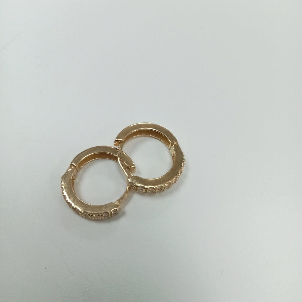 ARETES HUGGIES C CIRCONIAS 14K 1.7 GR (NUEVO)