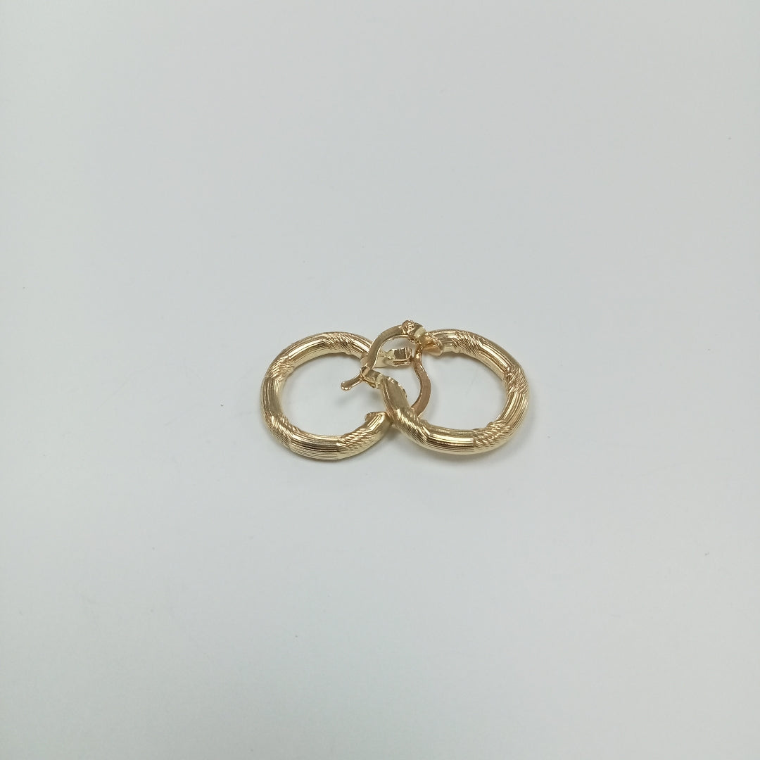 ARETES TEJIDO ARRACADAS CON DISEÑO 14K 2.7 GR (NUEVO)