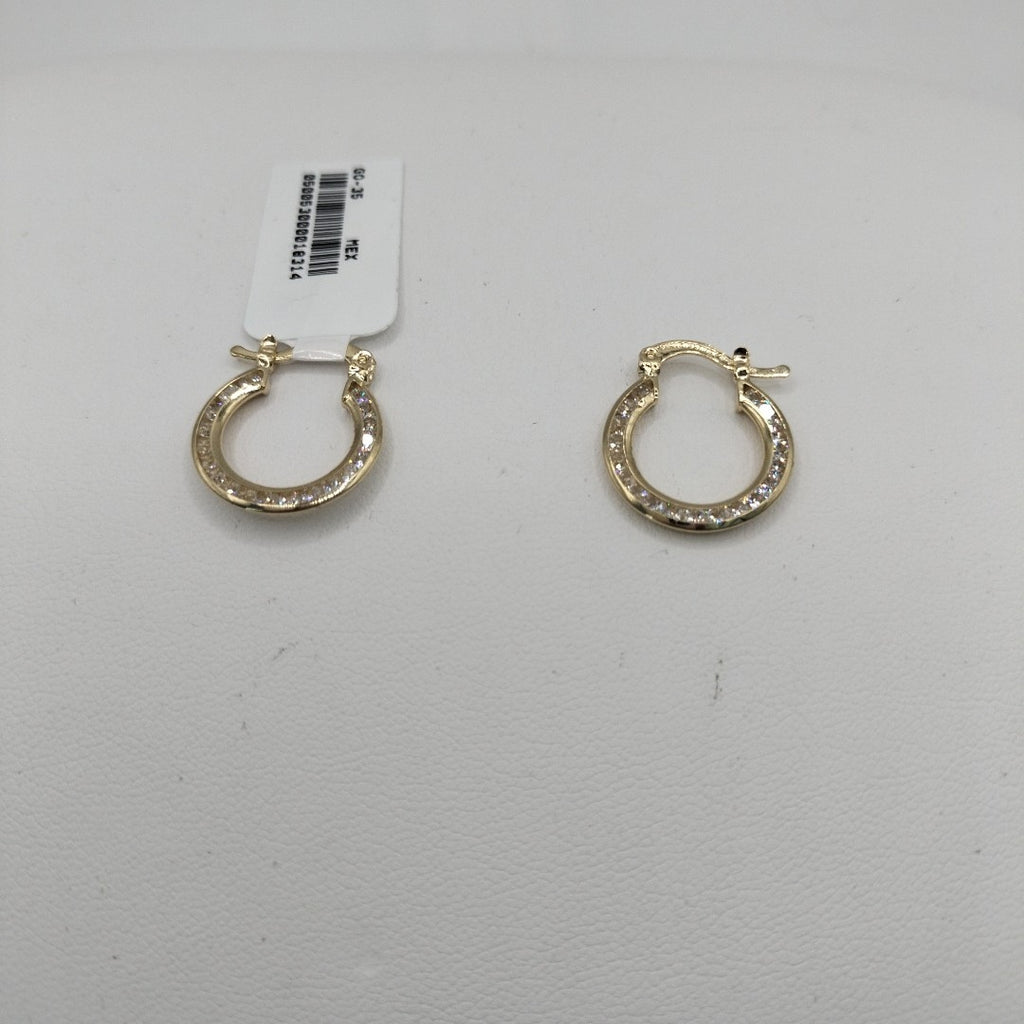 ARETES ARRACADAS CON CIRCONIAS 14K 2.3 GR (NUEVO)