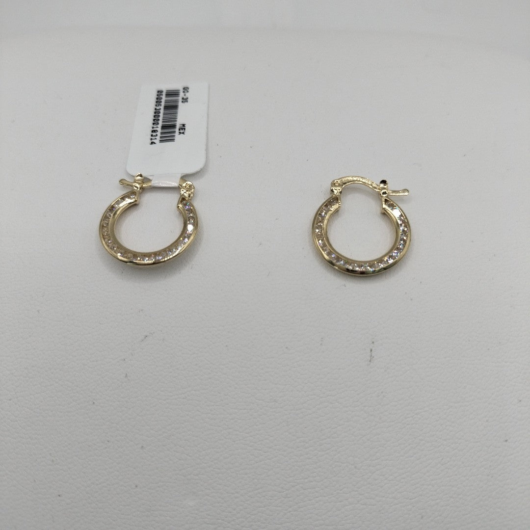 ARETES ARRACADAS CON CIRCONIAS 14K 2.3 GR (NUEVO)