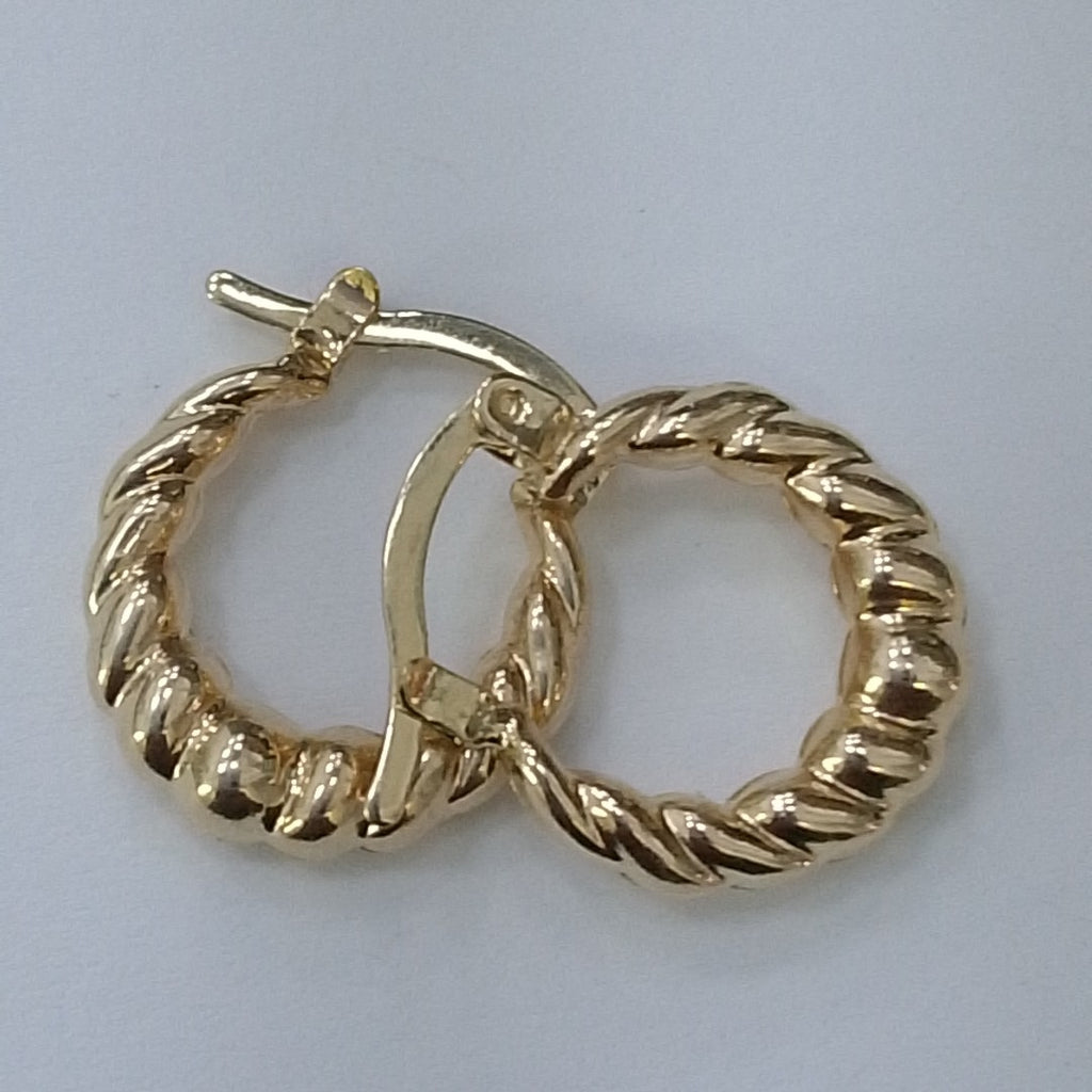 ARETES ARRACADAS TZL HUECAS 14K 1.5 GR (NUEVO)