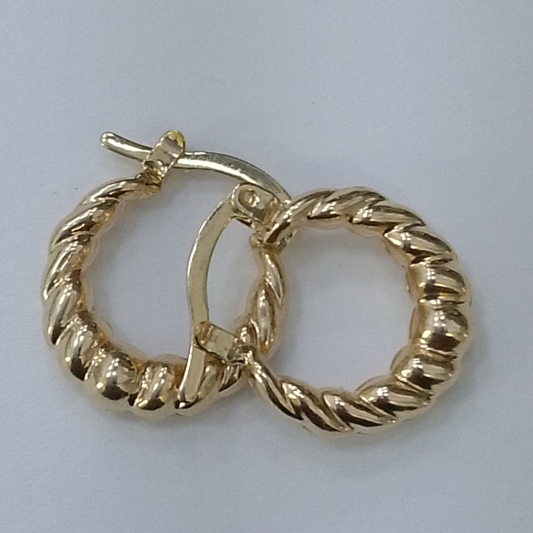 ARETES ARRACADAS TZL HUECAS 14K 1.5 GR (NUEVO)