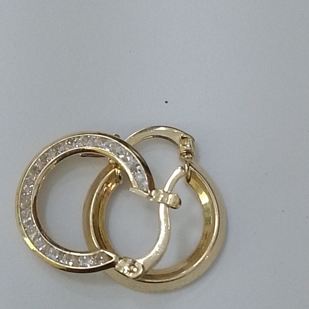 ARETES ARRACADAS CON CIRCONIAS 14K 2.3 GR (NUEVO)
