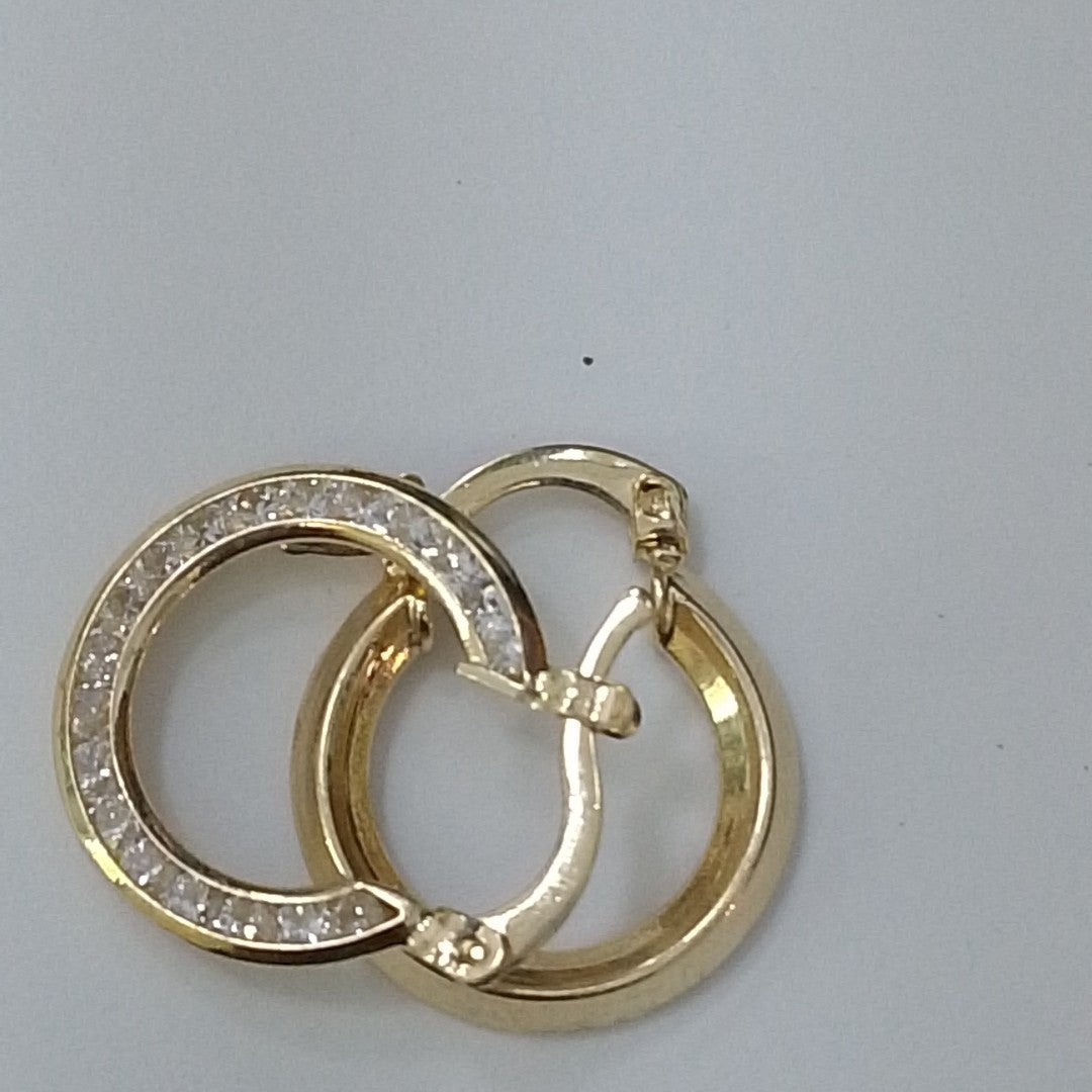 ARETES ARRACADAS CON CIRCONIAS 14K 2.3 GR (NUEVO)