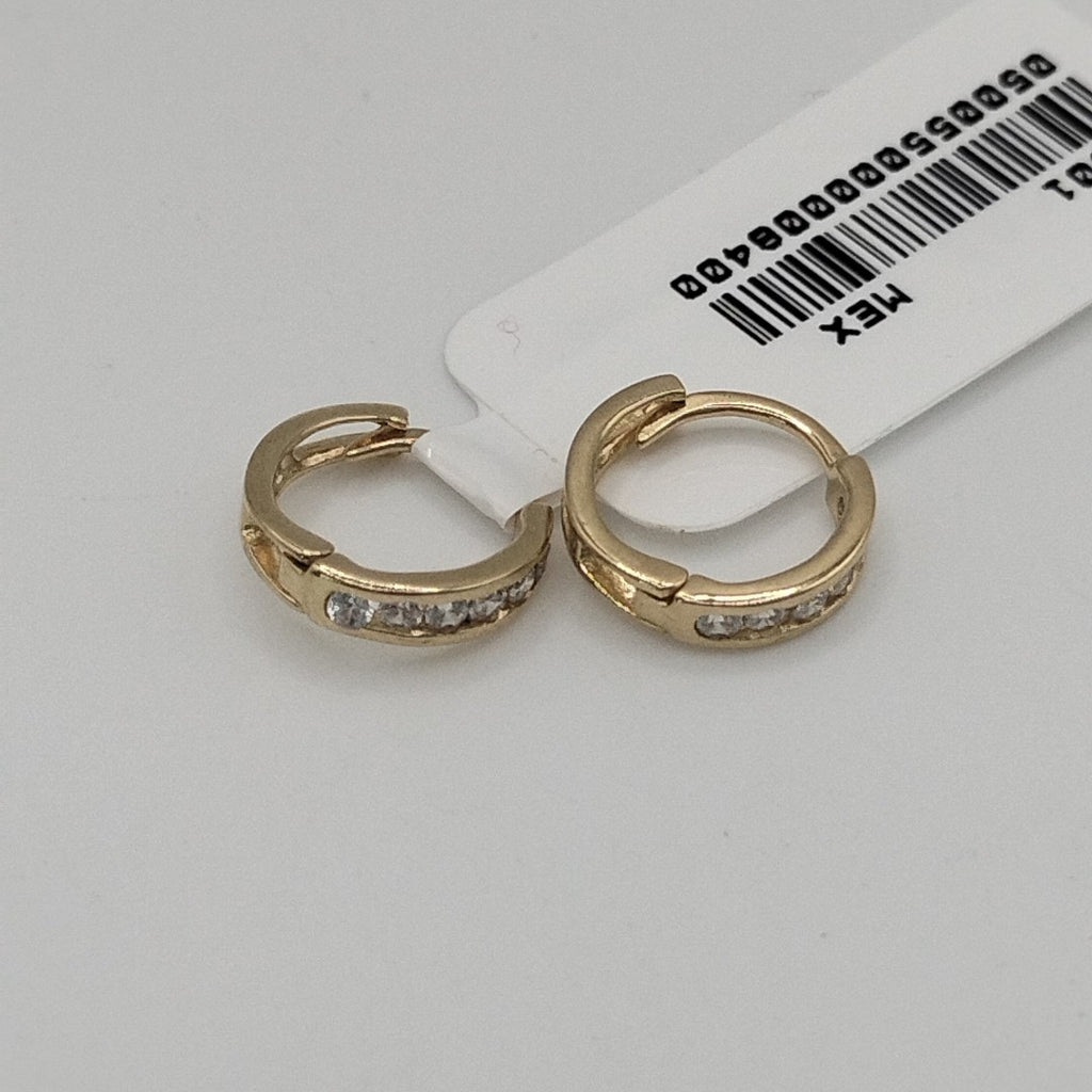 ARETES ARRACADA C CIRCONIAS 14K 1.2 GR (NUEVO)