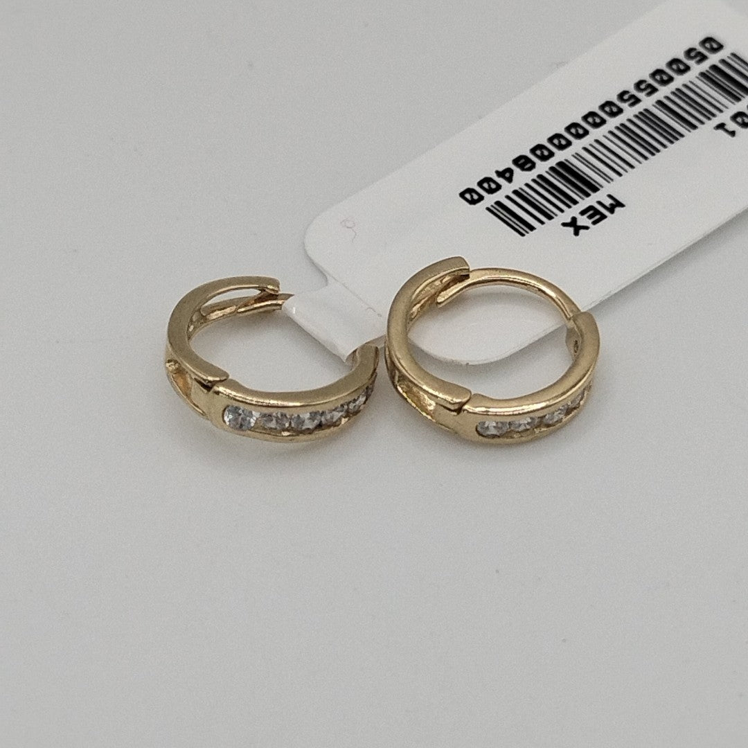 ARETES ARRACADA C CIRCONIAS 14K 1.2 GR (NUEVO)