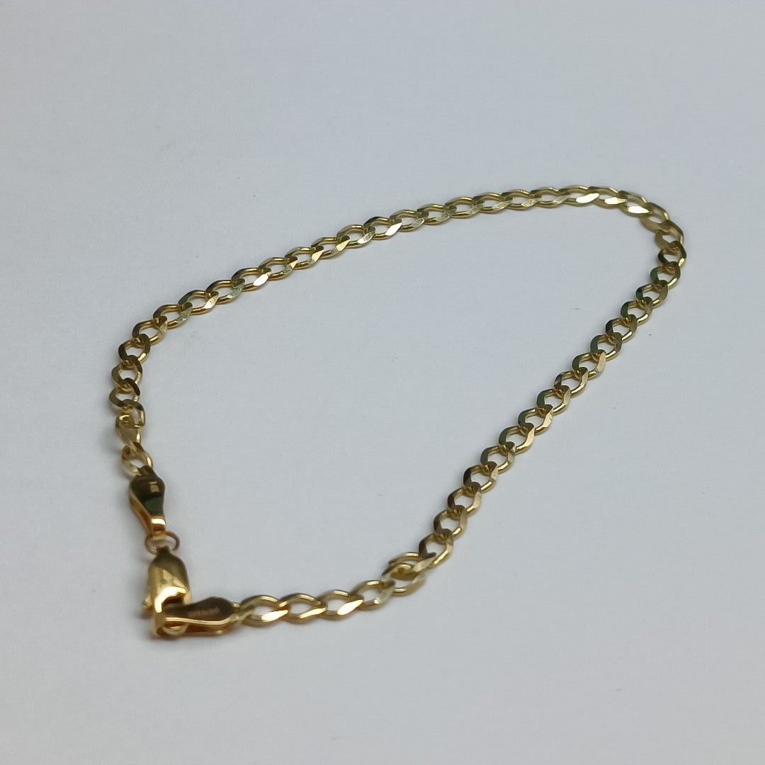 PULSERA TEJIDO BARBADA 14K 21 CM 3.8 GR (NUEVO)