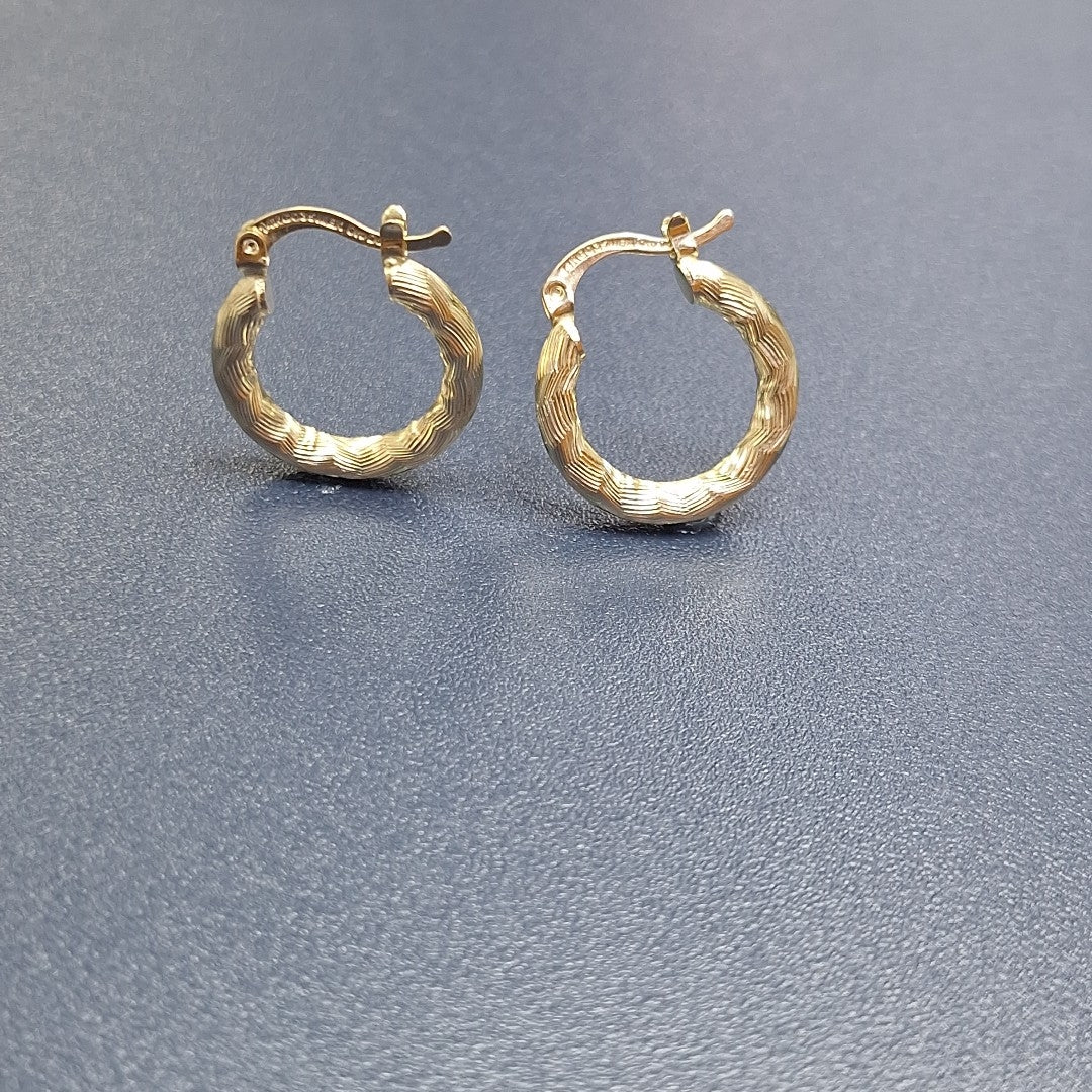 ARETES TEJIDO ARRACADAS ASTRIADAS 14K 2 GR (NUEVO)