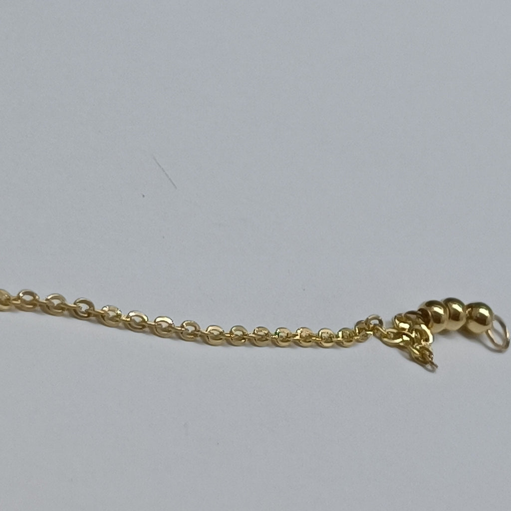 PULSERA TEJIDO ESPECIAL C CORAZONES 14K 18 CM 1.7 GR (NUEVO)