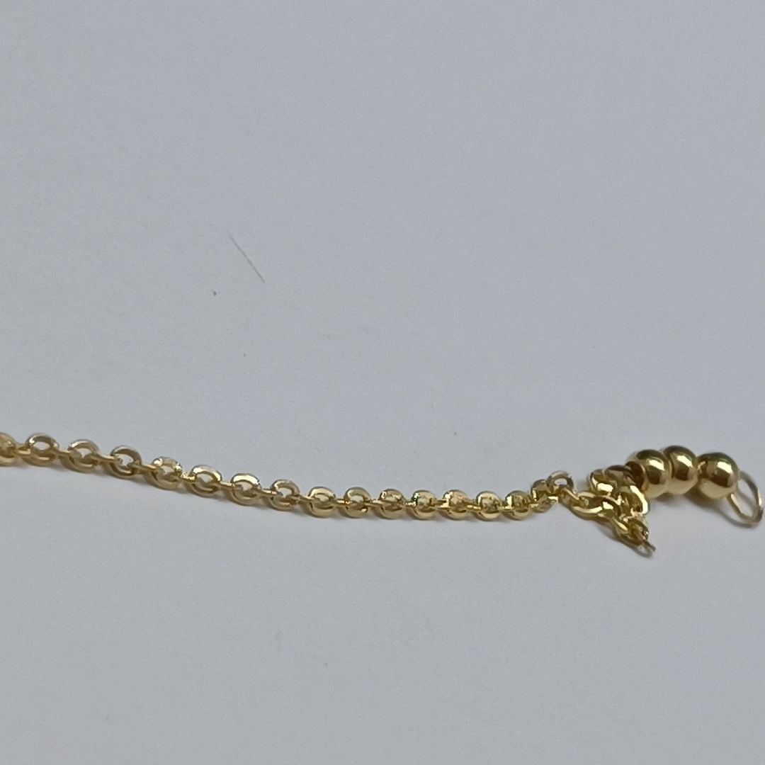 PULSERA TEJIDO ESPECIAL C CORAZONES 14K 18 CM 1.7 GR (NUEVO)