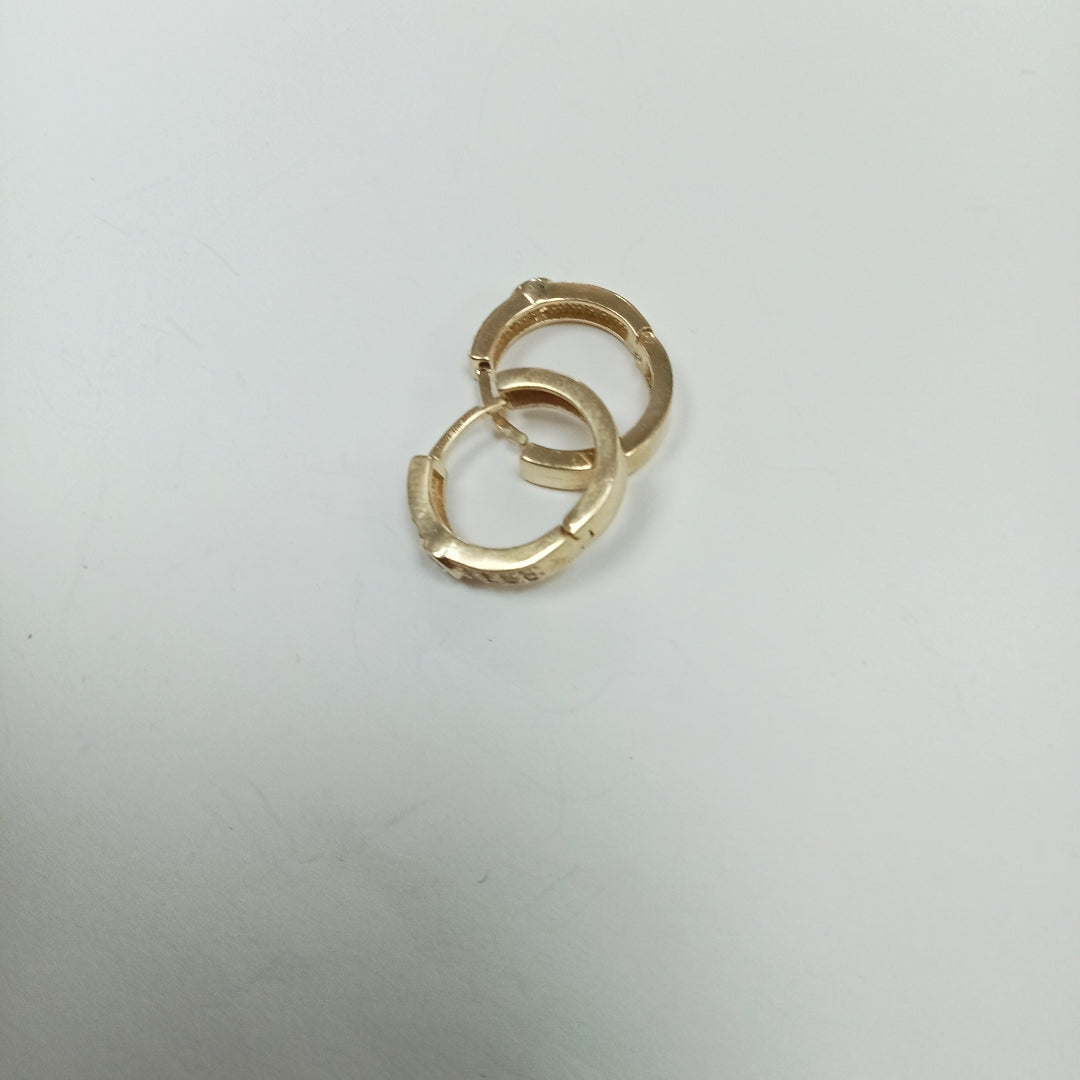 ARETES ARRACADAS C CIRCONIAS 10K 2.7 GR (NUEVO)