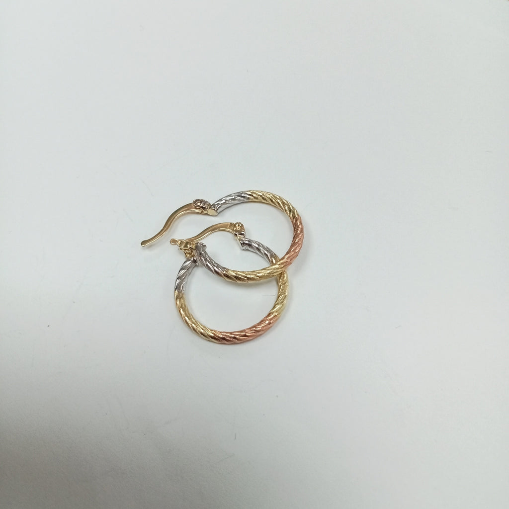 ARETES TEJIDO ARRACADAS TZL COMBINADAS 14K 1.7 GR (NUEVO)