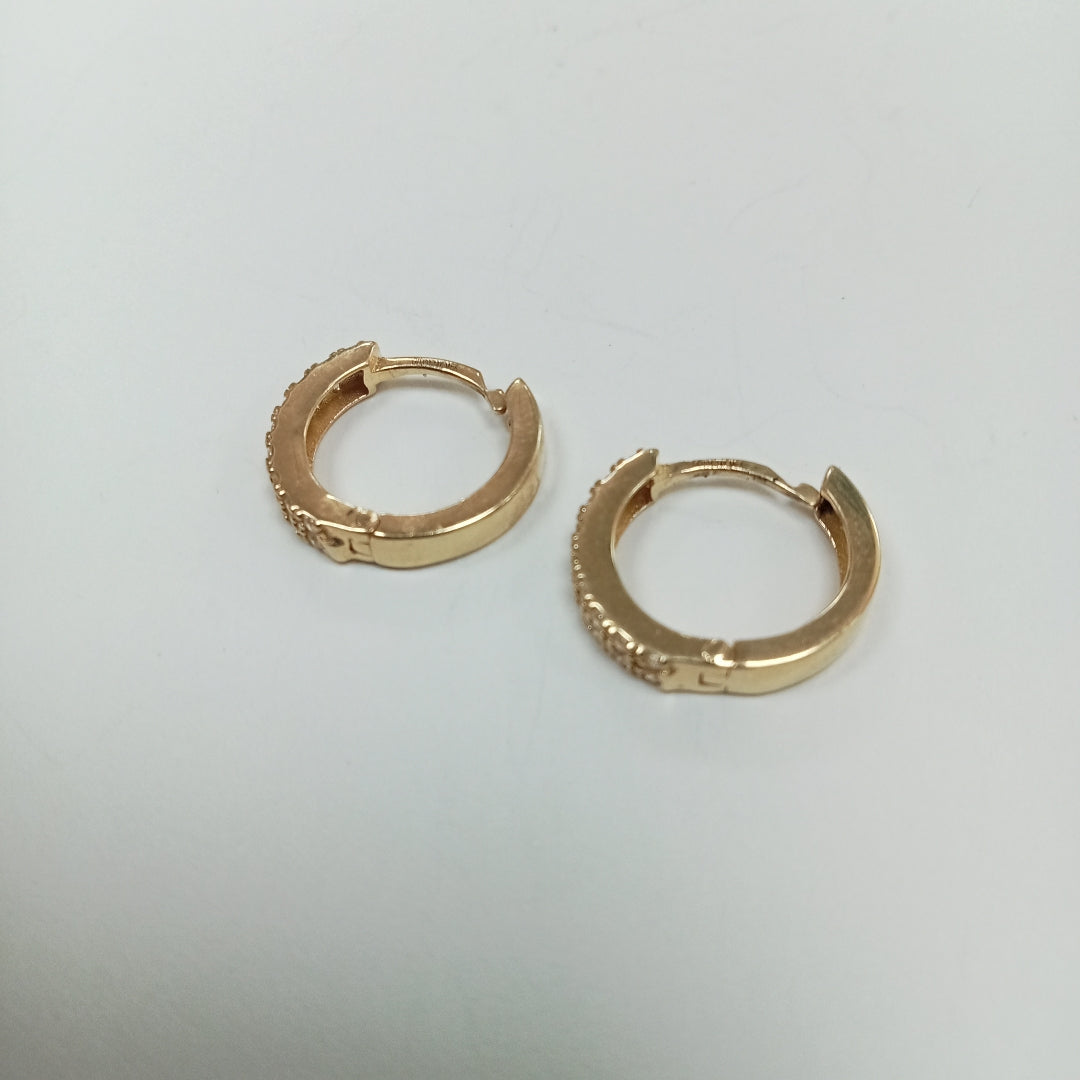 ARETES HUGGIES C CIRCONIA 14K 1.7 GR (NUEVO)