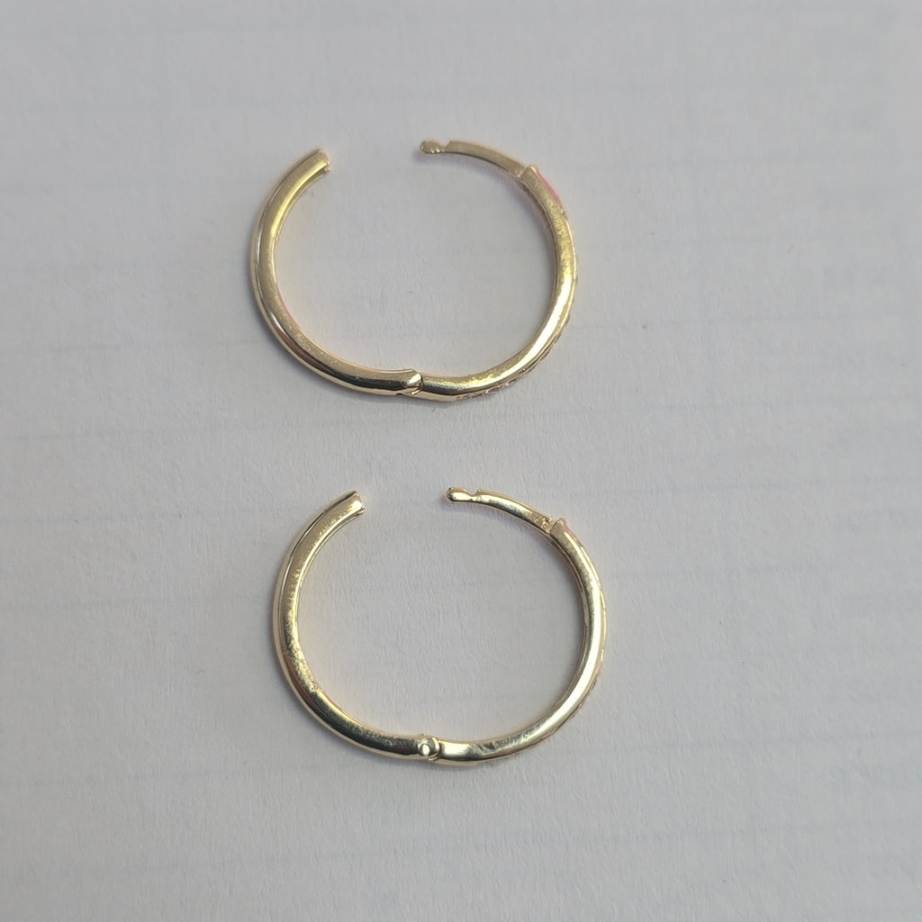 ARETES ARRACADAS C CIRCONIAS 14K 2 GR (NUEVO)