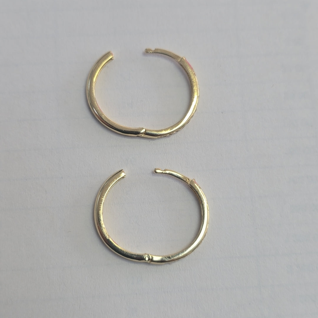 ARETES ARRACADAS C CIRCONIAS 14K 2 GR (NUEVO)