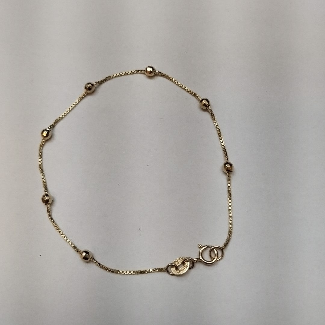 PULSERA ESPECIAL CON BOLITAS 14K 18 CM 1.4 GR (NUEVO)