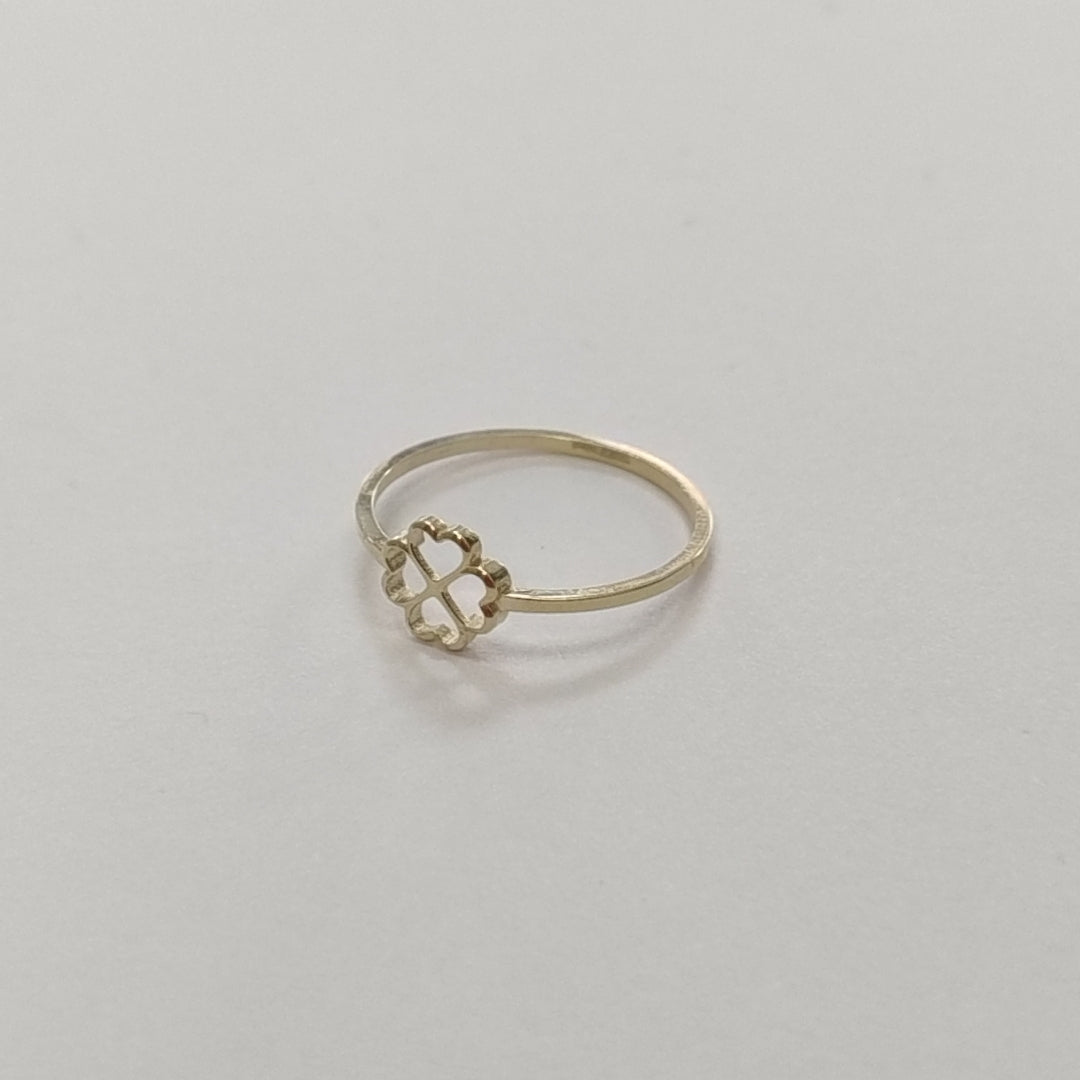 ANILLOS ANILLITO FIG TREBOL 4 HOJAS 10K TALLA 8 0.8 GR (NUEVO)