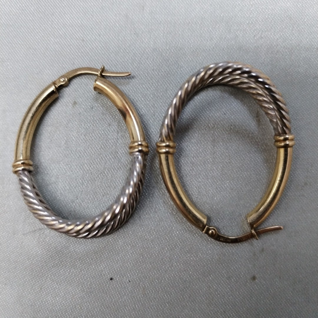 ARRACADAS PAR ORO, ORO COMBINADO 14 K 3.8 GRMS (SEMINUEVO)