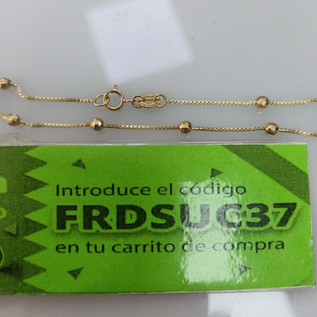 PULSERA ESPECIAL CON BOLITAS 14K 18 CM 1.4 GR (NUEVO)