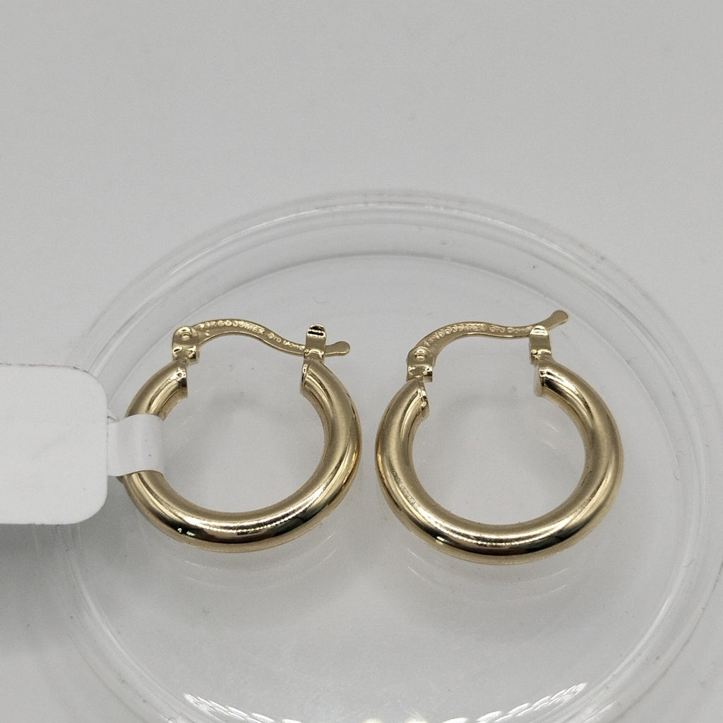 ARETES TEJIDO ARRACADAS LISAS 14K 1.6 GR (NUEVO)