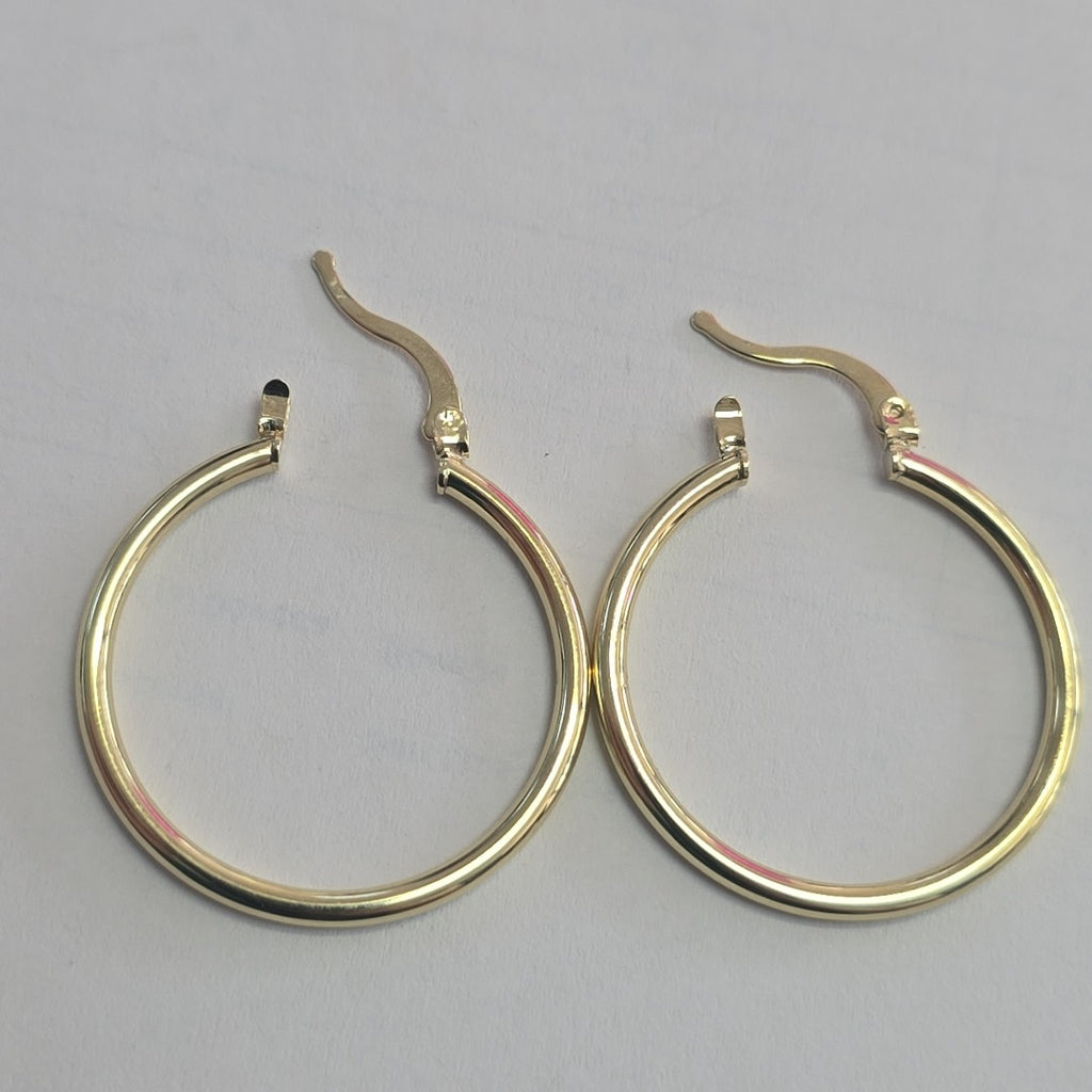 ARETES TEJIDO ARRACADAS LISAS 14K 1.5 GR (NUEVO)