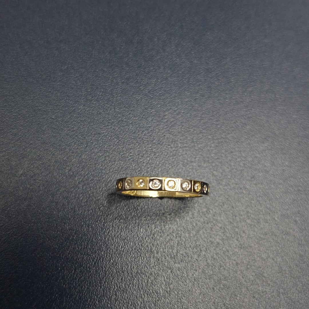 ANILLO ANILLITO C CIRCONIAS COMBINADO 14K 7 TALLA 1.9 GR (NUEVO)