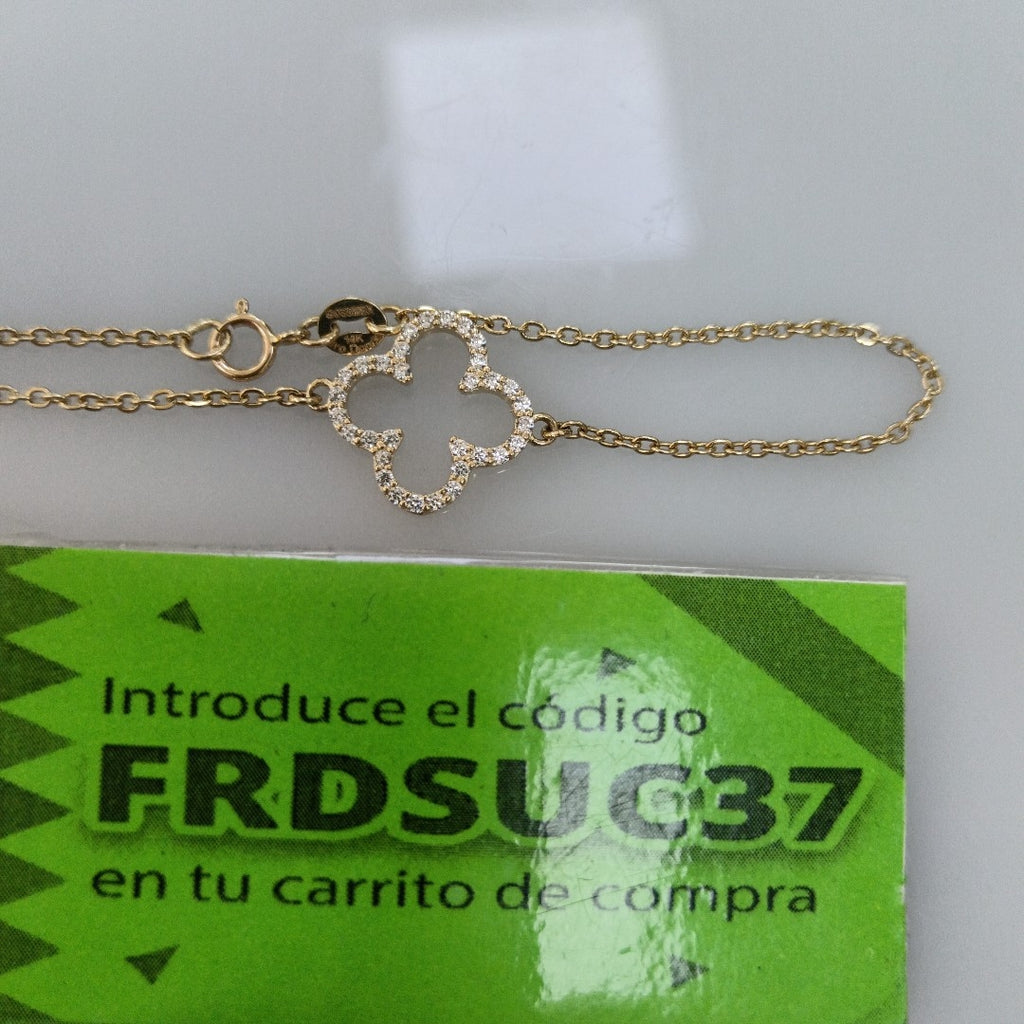 PULSERA TEJIDO ESPECIAL C CIRCONIAS 14K 18 CM 1.8 GR (NUEVO)