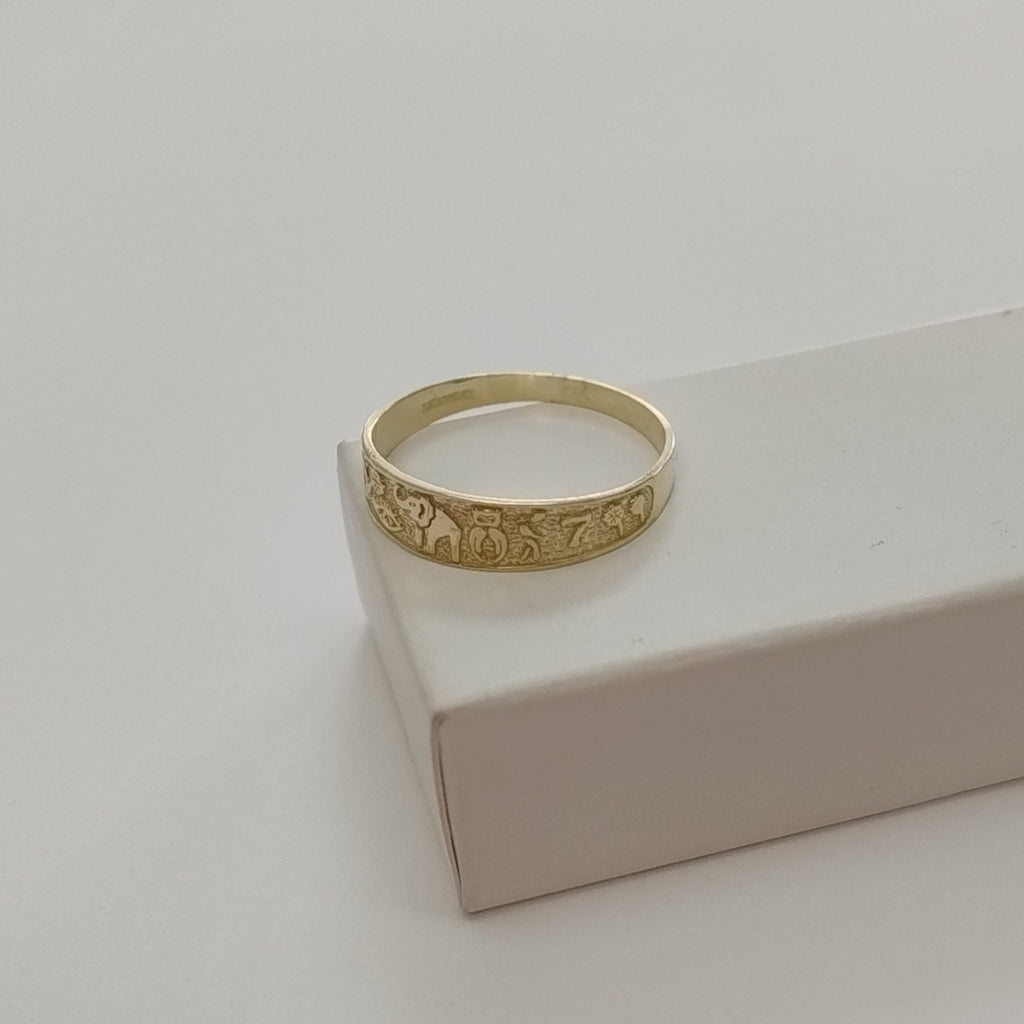 ANILLOS ARGOLLA DE LA SUERTE 10K TALLA 9 1.2 GR (NUEVO)