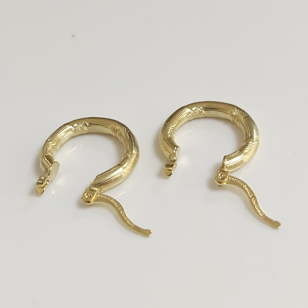 ARETES TEJIDO ARRACADAS CON DISEÑO 14K 2.7 GR (NUEVO)