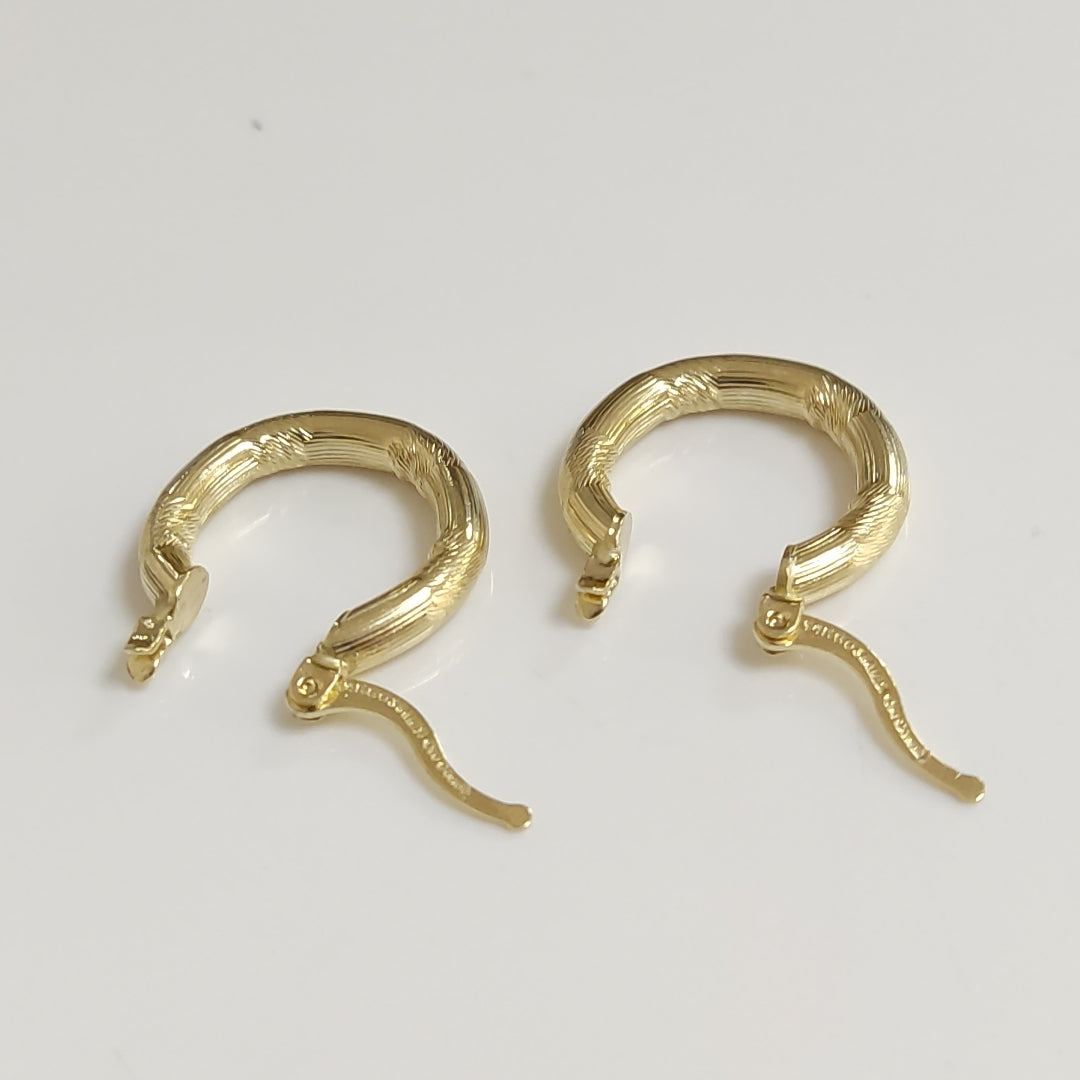 ARETES TEJIDO ARRACADAS CON DISEÑO 14K 2.7 GR (NUEVO)