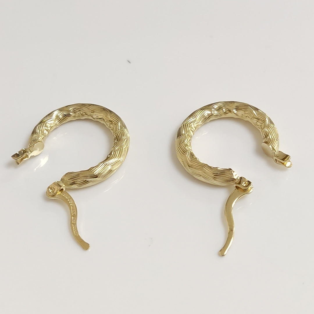 ARETES TEJIDO ARRACADAS ASTRIADAS 14K 2 GR (NUEVO)