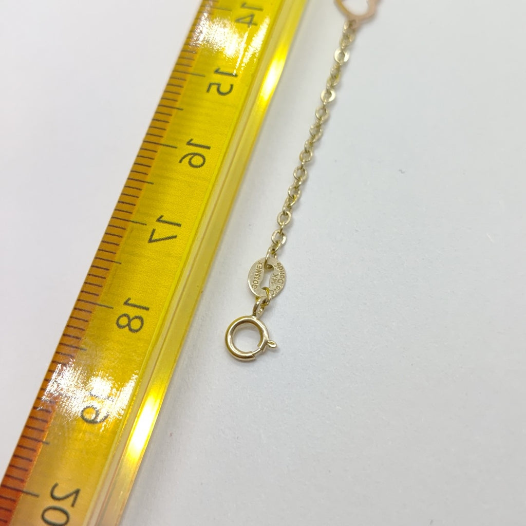 PULSERA ESPECIAL CON CORAZONES 14K 18 CM 1.3 GR (NUEVO)