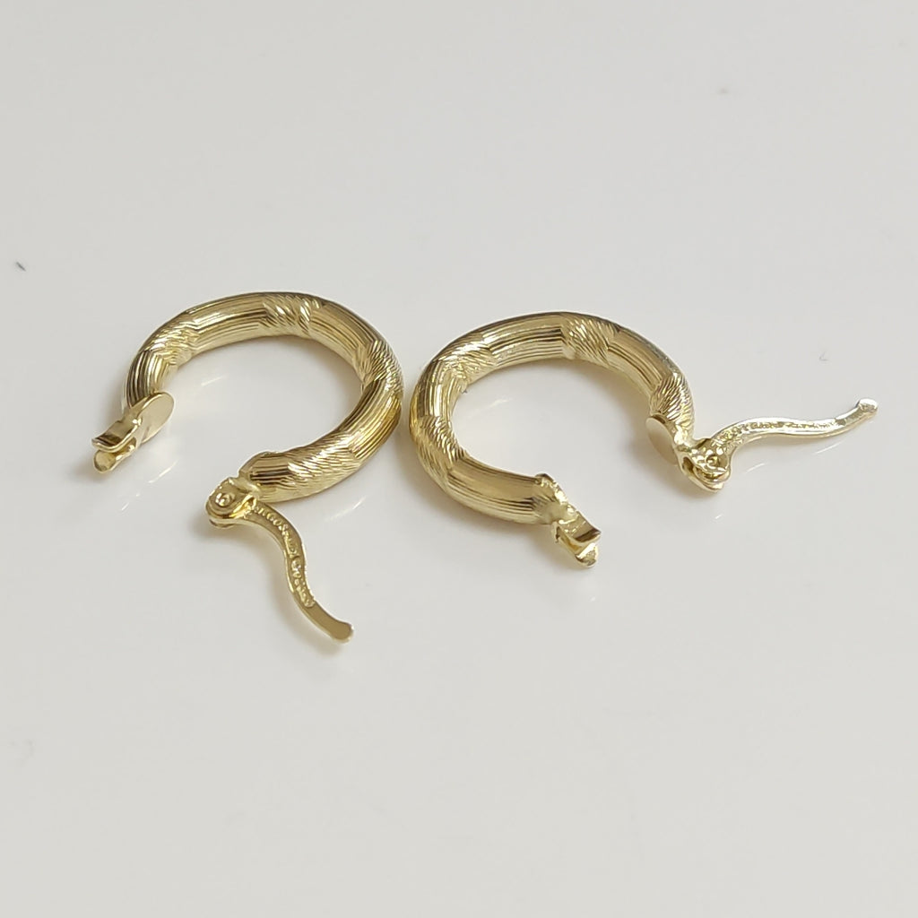 ARETES TEJIDO ARRACADAS CON DISEÑO 14K 2.7 GR (NUEVO)