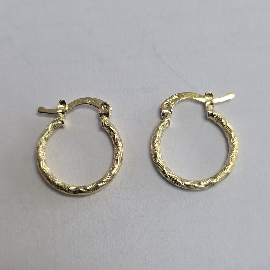 ARETES ARRACADAS TRENZADAS 14K 18 1.6 GR (NUEVO)