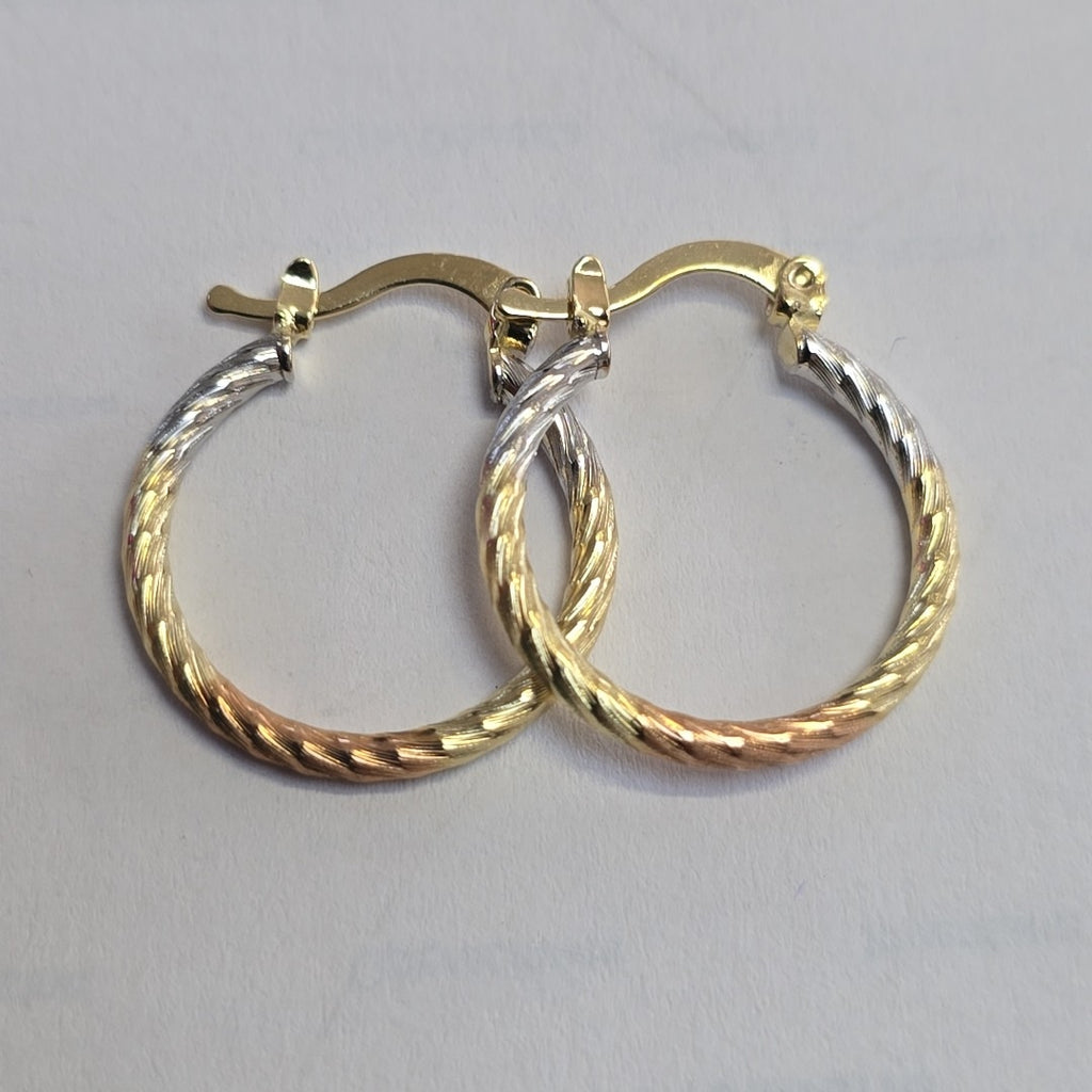 ARETES TEJIDO ARRACADAS TZL COMBINADAS 14K 1.8 GR (NUEVO)