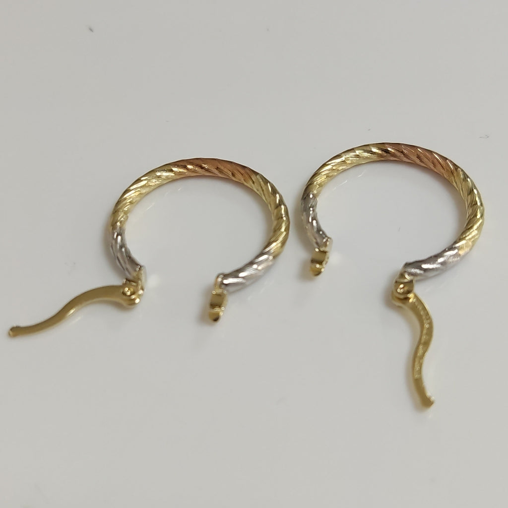 ARETES TEJIDO ARRACADAS TZL COMBINADAS 14K 1.8 GR (NUEVO)