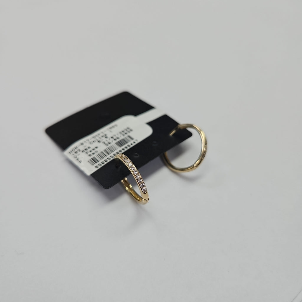 ARETES ARRACADAS C CIRCONIAS 14K 2.1 GR (NUEVO)