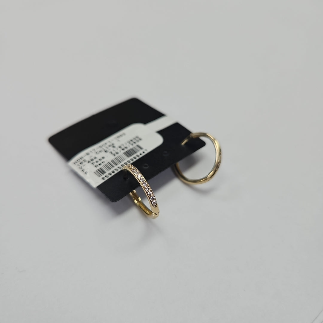 ARETES ARRACADAS C CIRCONIAS 14K 2.1 GR (NUEVO)