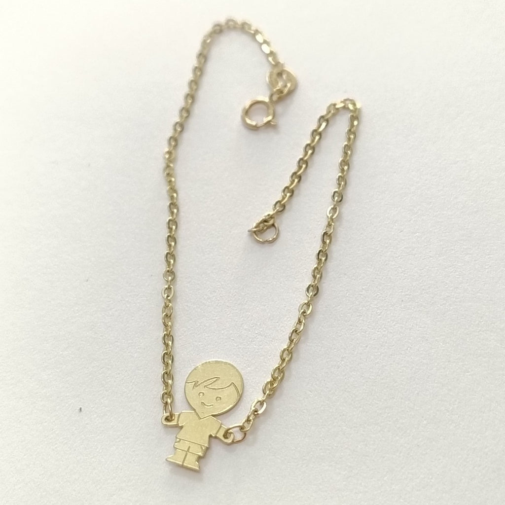 PULSERA TEJIDO ESPECIAL FIG NIÑO 14K 18 CM 1.4 GR (NUEVO)