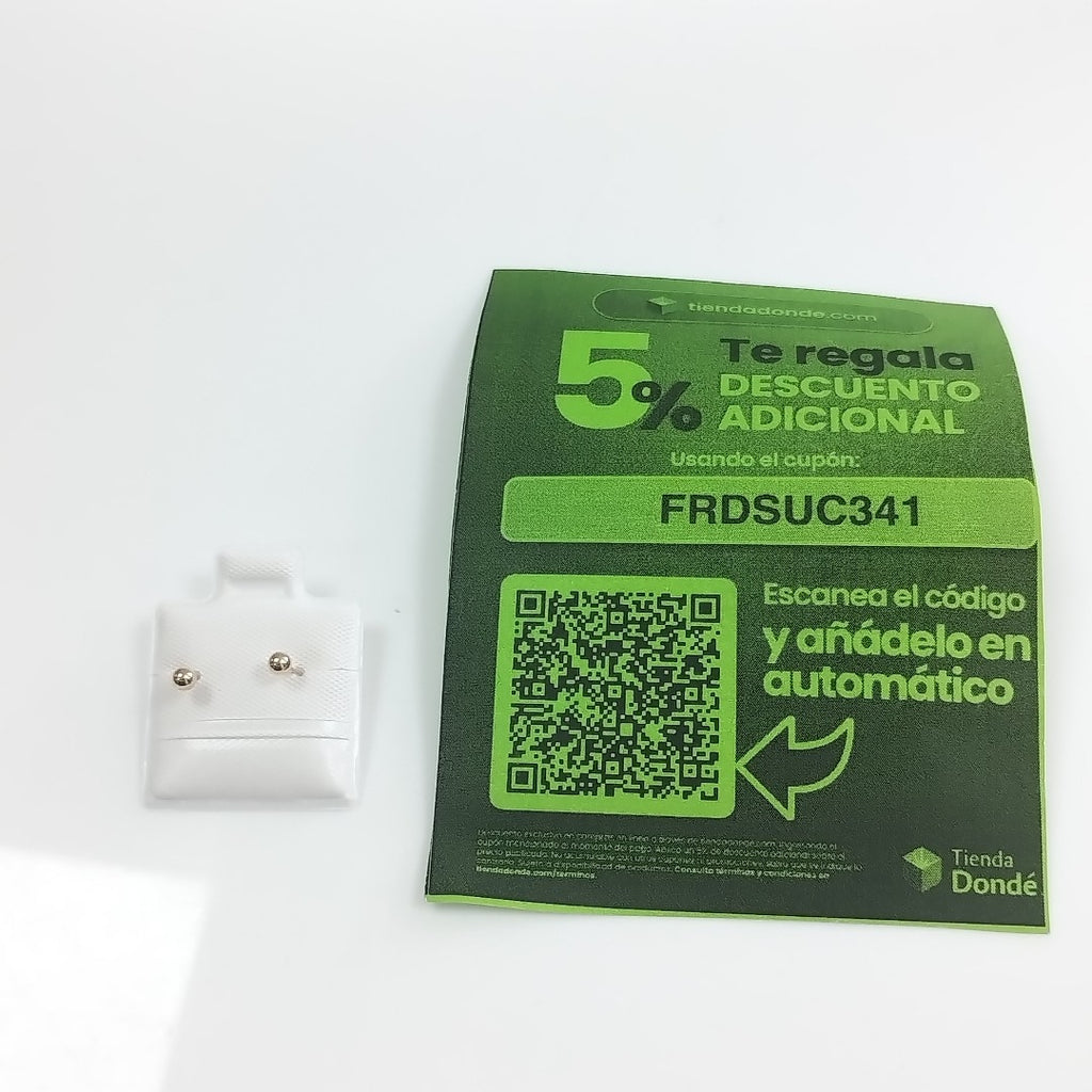 BROQUELES BROQUEL FIG ESFERA 14K 0.1408 GR (NUEVO)