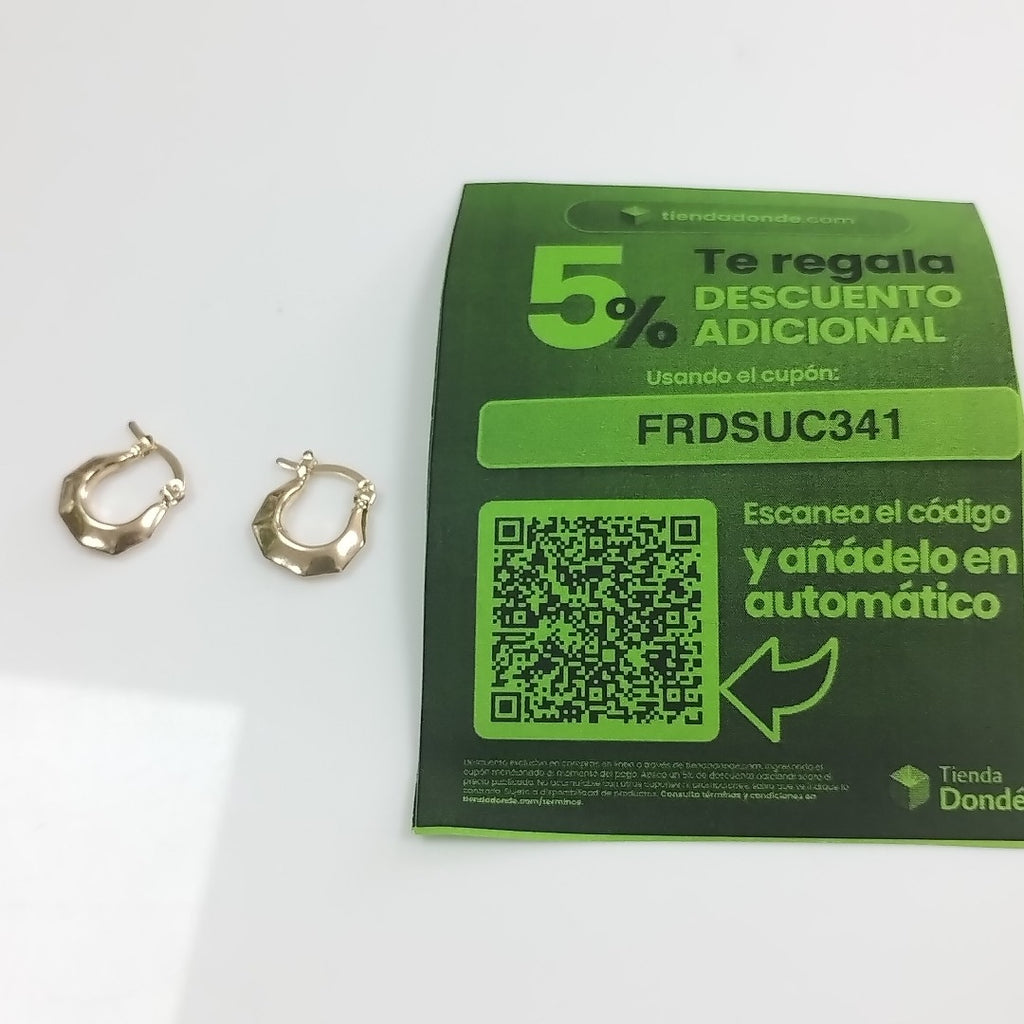 ARETES TEJIDO ARRACADA FACETADA 14K 1.3 GR (NUEVO)