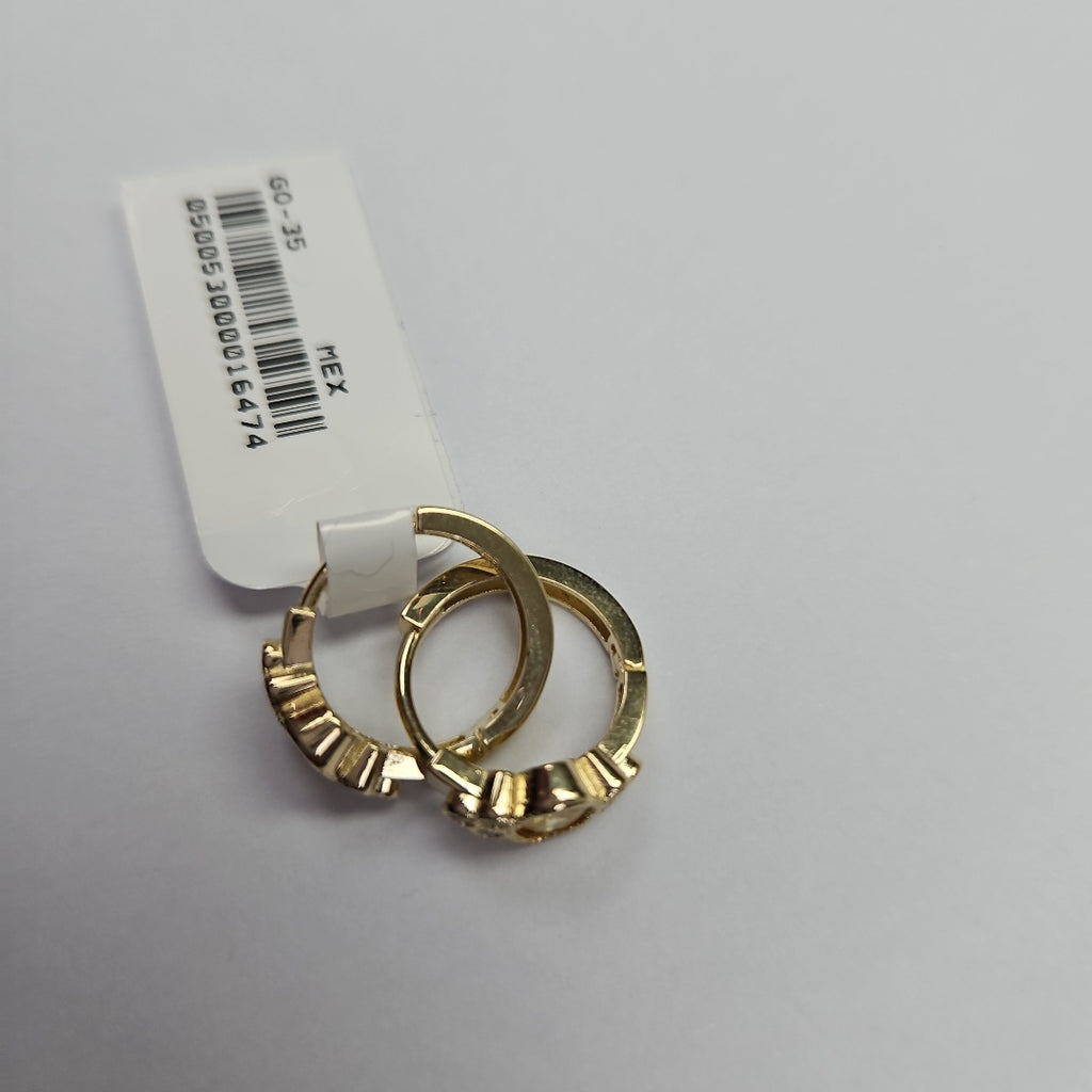 ARETES ARRACADAS CON CIRCONIAS Y PDRAS COL 14K 3.3 GR (NUEVO)