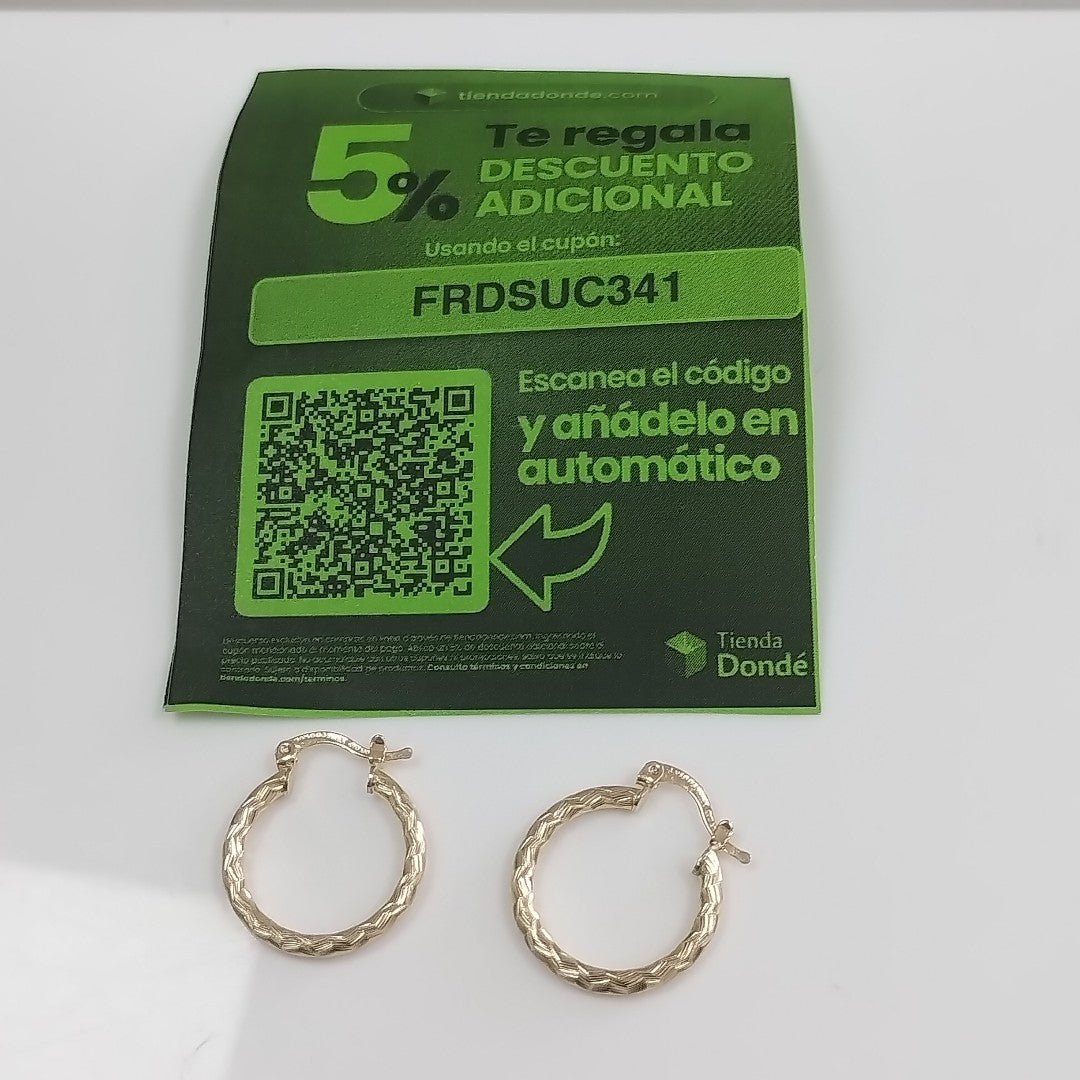 ARETES ARRACADAS LABRADAS 14K 2.1 GR (NUEVO)
