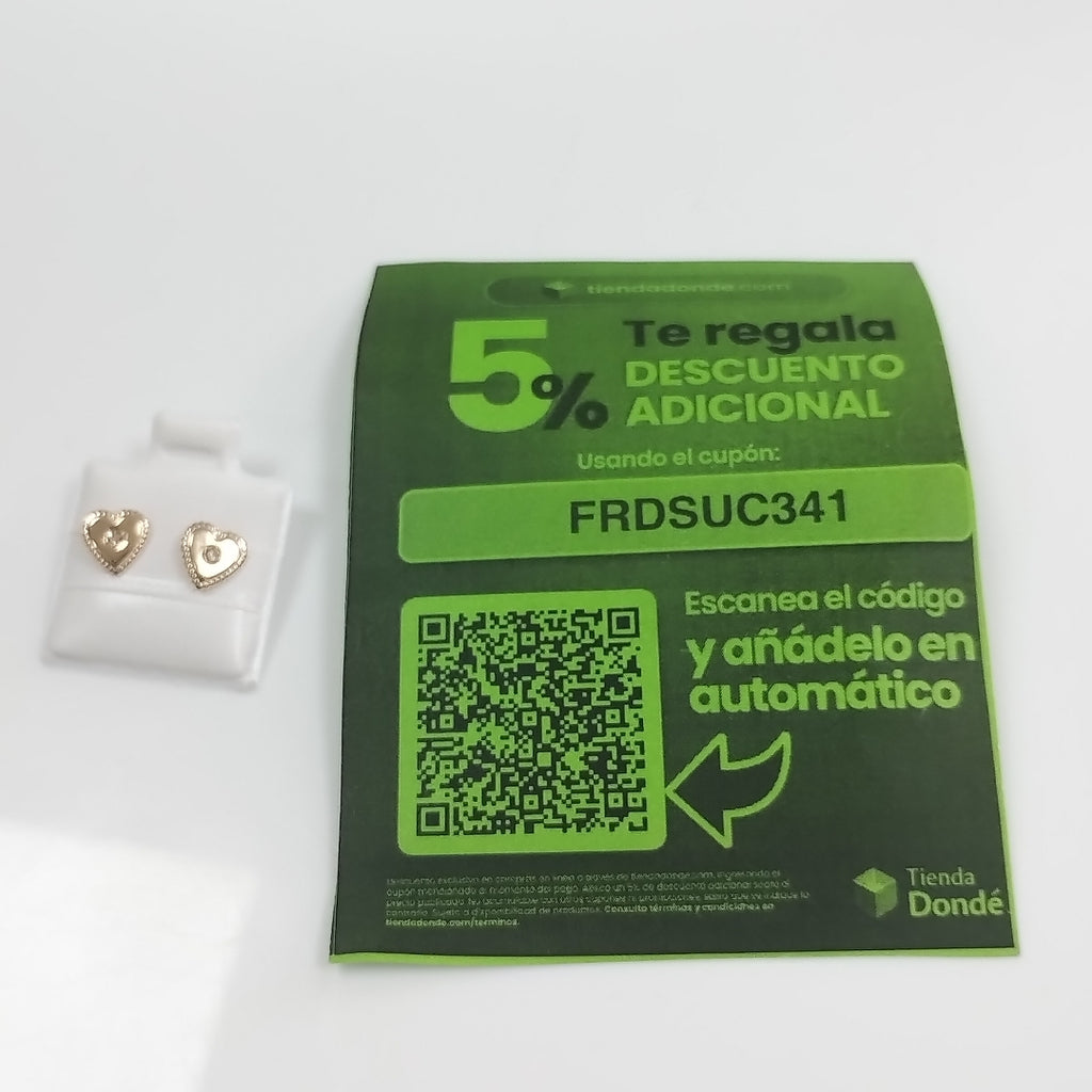 BROQUELES BROQUEL FIG CORAZON C CIRCONIA 14K 0.2614 GR (NUEVO)