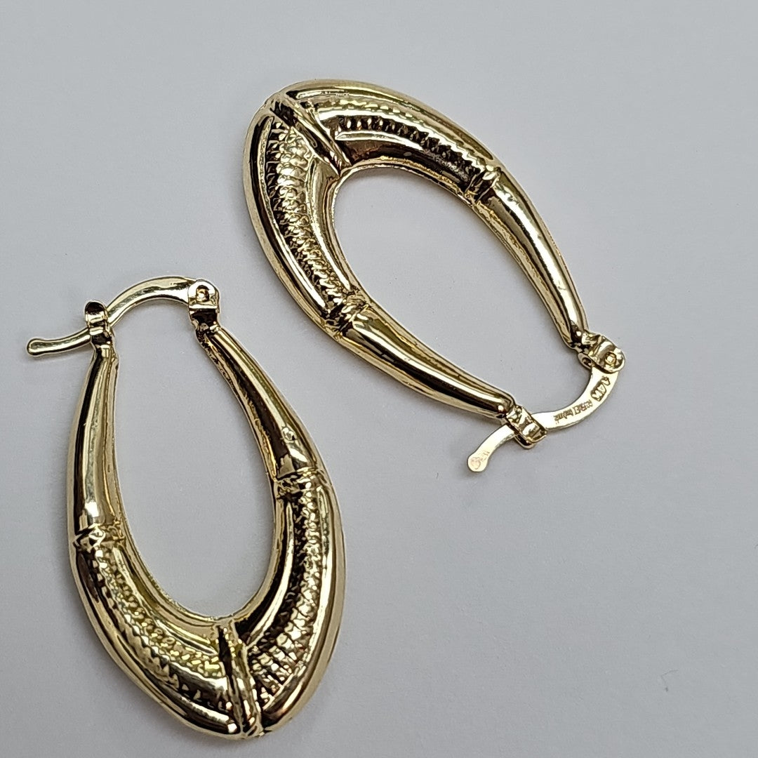 ARETES ARRACADAS ESTRIADAS 14K 2.6 GR (NUEVO)