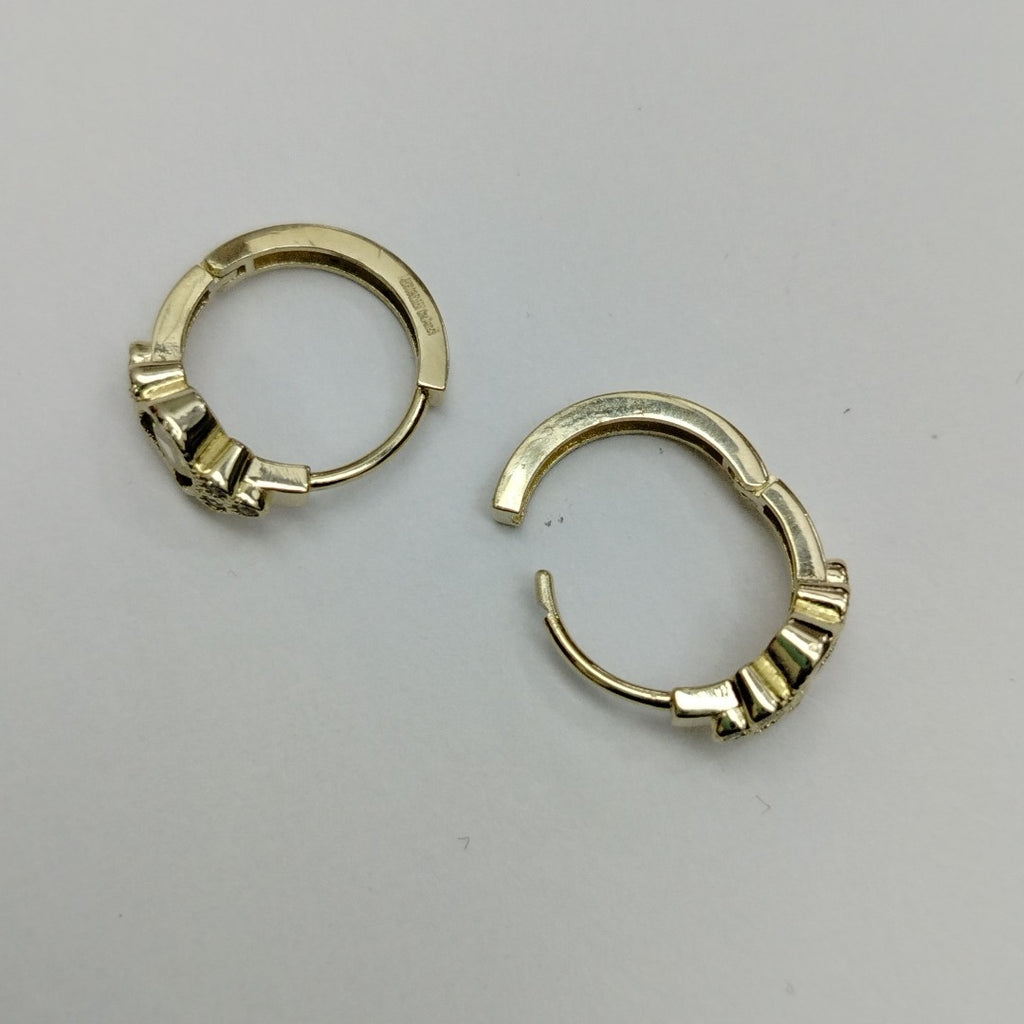 ARETES ARRACADAS CON CIRCONIAS Y PDRAS COL 14K 3.2 GR (NUEVO)