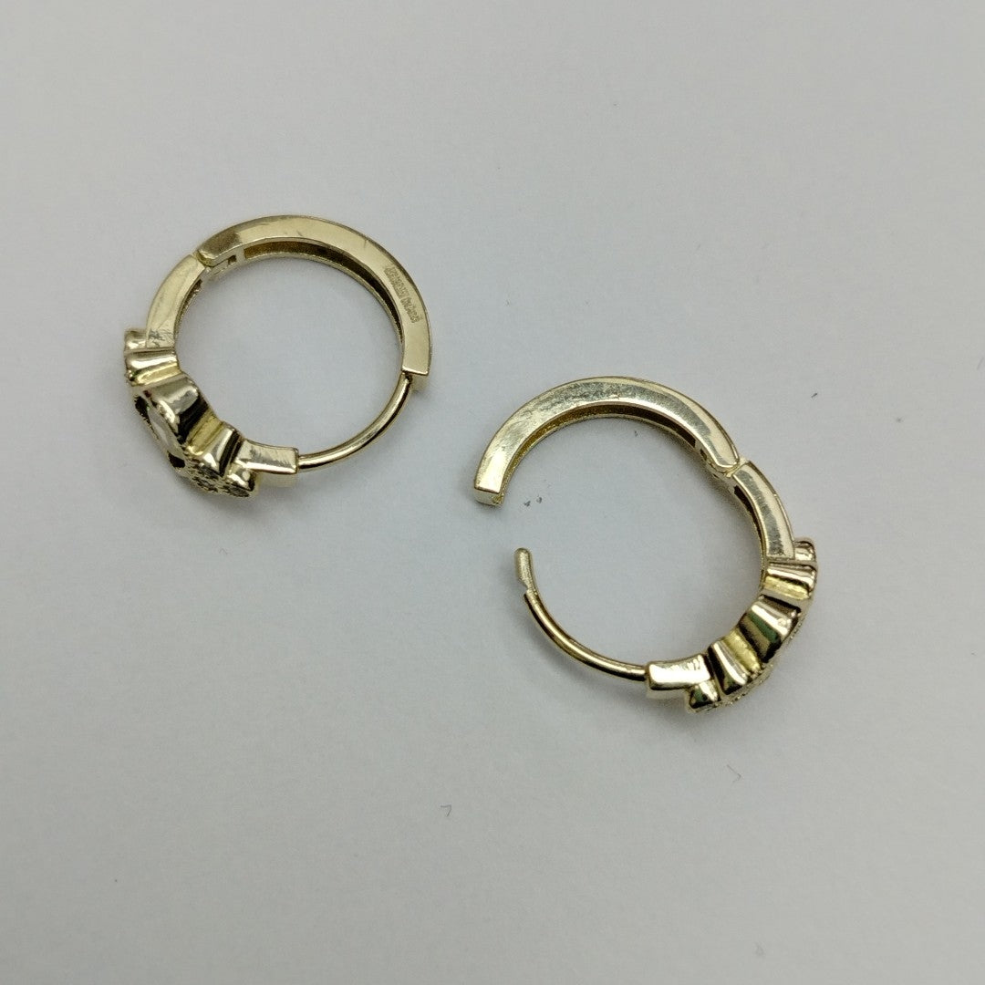 ARETES ARRACADAS CON CIRCONIAS Y PDRAS COL 14K 3.2 GR (NUEVO)