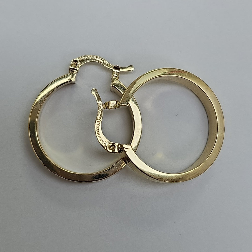 ARETES TEJIDO ARRACADAS FACETADAS 14K 2.9 GR (NUEVO)